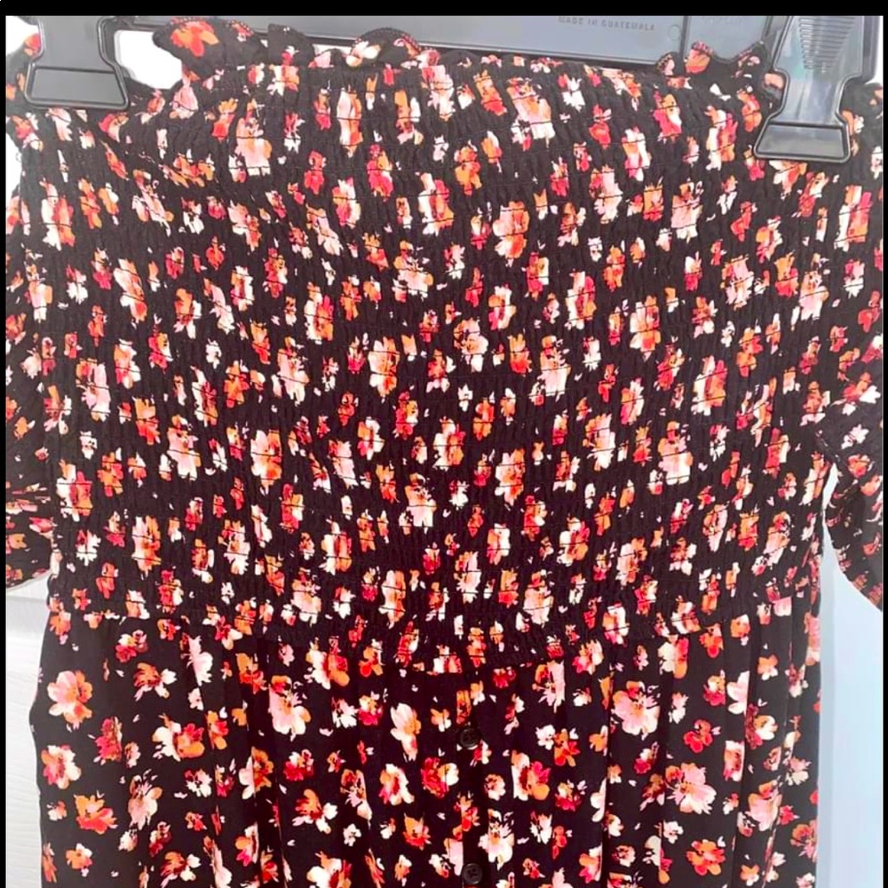 Black floral maxi dress - medium